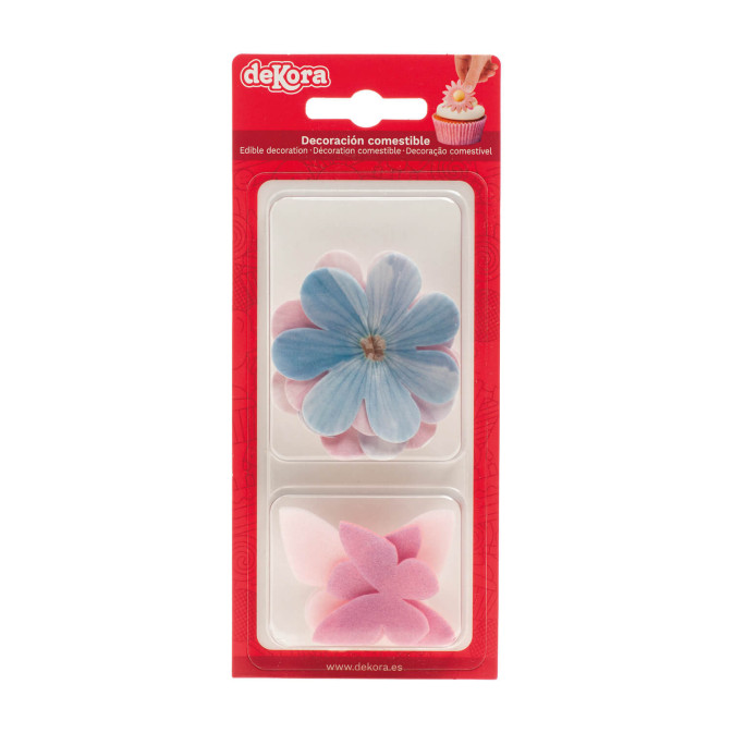 Edible flower & butterfly decorations
