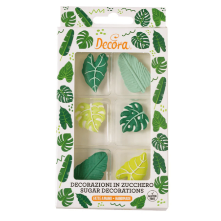 Tropical Leaves Sugar Decorations
