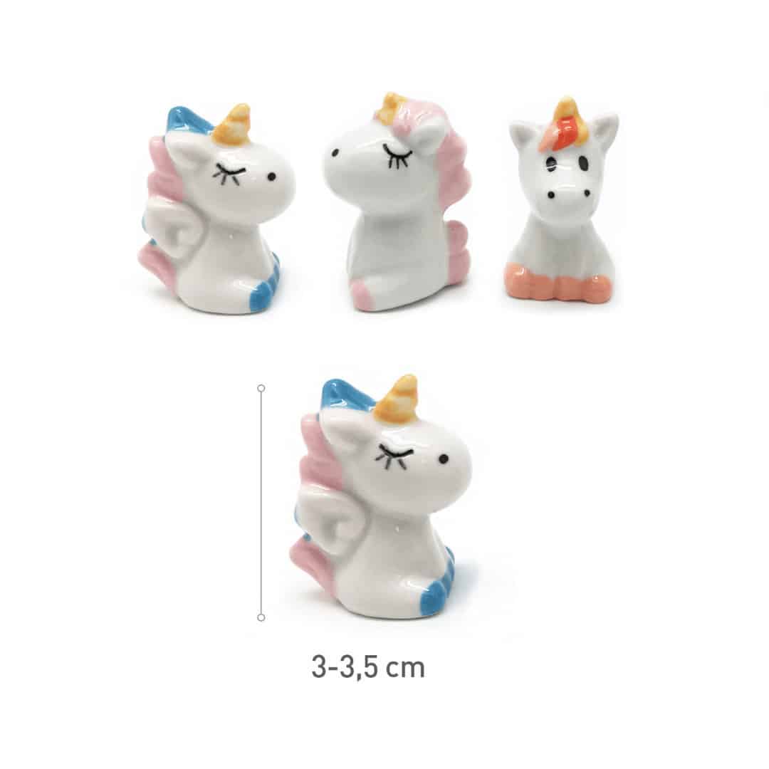 unicorn figurines - beans for king cake