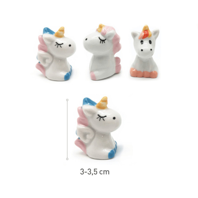 unicorn figurines - beans for king cake