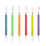 6 colored flame candles