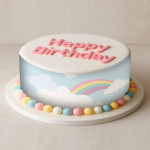 Rainbow Edible Cake Outline with 3 Strips | Cake Design Autourdugateau