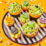 Halloween cupcakes decorated with Spooky Halloween 4-in-1 Sprinkle Mix