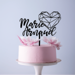 Cake Topper origami heart to personalize
