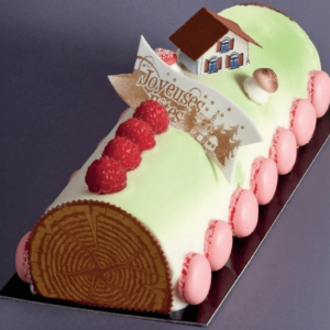 2 wood effect wafer log ends