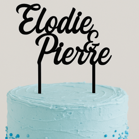 Wedding topper to personalize with 2 first names