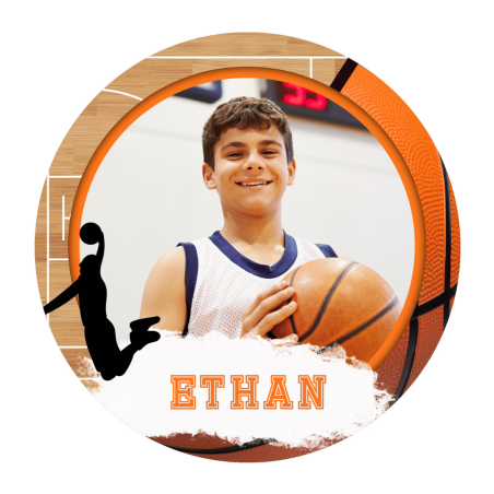 Customizable edible basketball disc