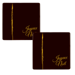 Chocolate Yule Log End Caps with Gold writing 'Joyeux Noel'