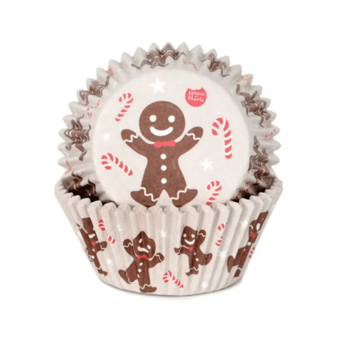 48 gingerbread and candy cane cupcake cases