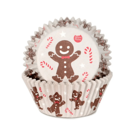 48 gingerbread and candy cane cupcake cases
