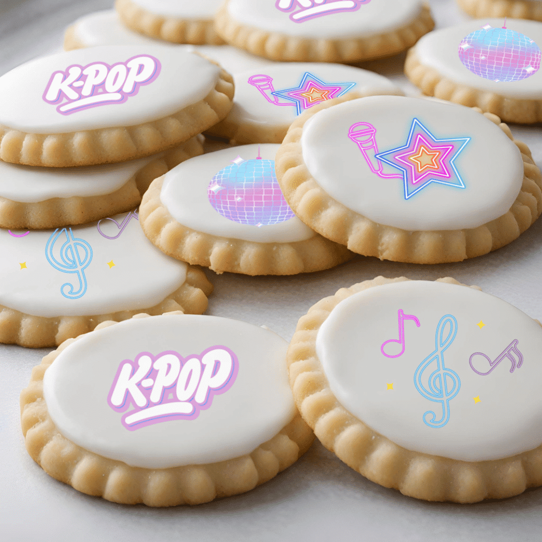 kpop themed shortbread cookies