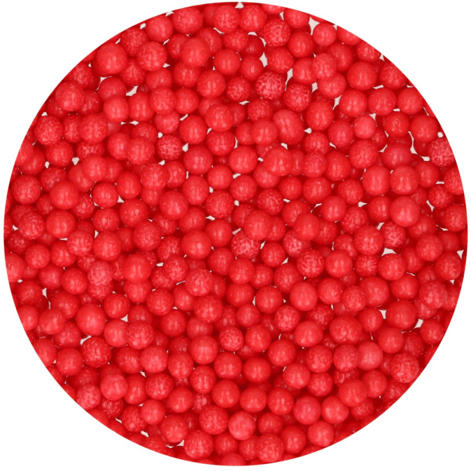 red sugar pearls for cake decoration