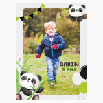 Edible photo A4 Panda and bamboo