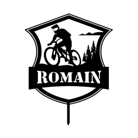 Cake topper Mountain bike fan to personalize - colors of your choice