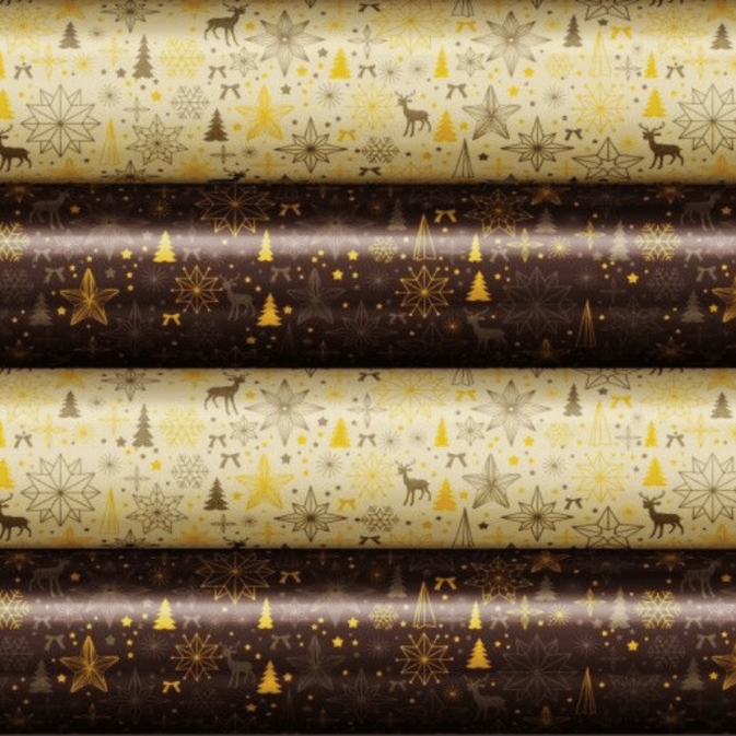 orange and gold Christmas chocolate transfer sheet