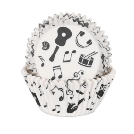 48 caissettes à cupcake en papier Musique - House of Marie