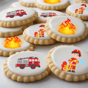 fireman sugar discs for cake decorating
