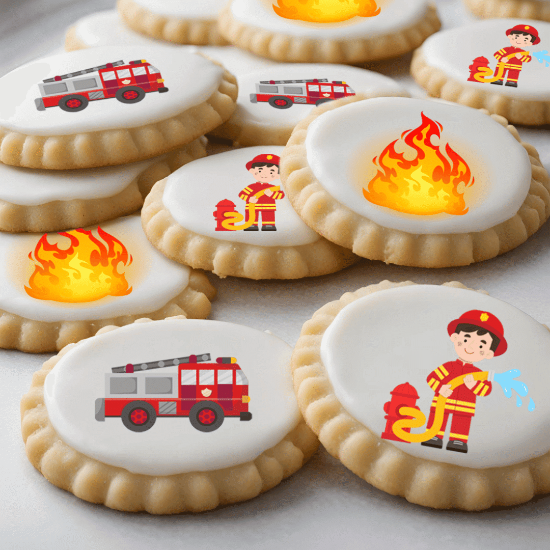 fireman sugar discs for cake decorating