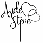 Wedding cake topper intertwined hearts to personalize