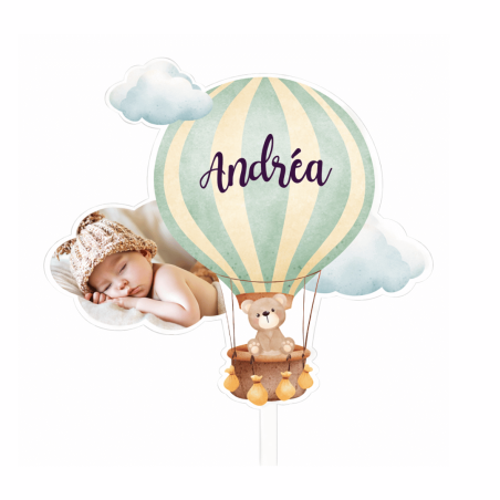 Hot air balloon topper to personalize