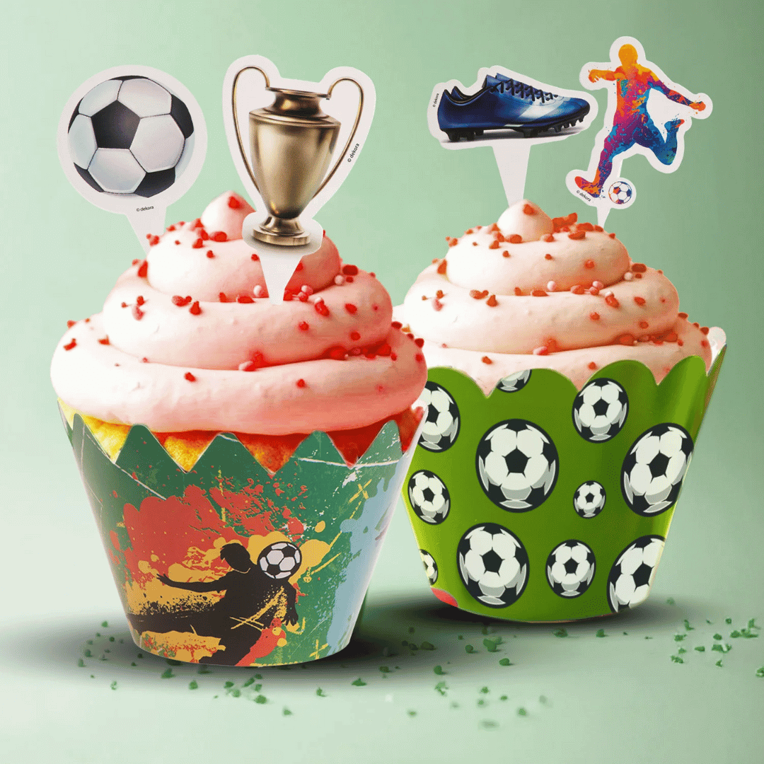 Football-themed birthday cupcake decorating kit