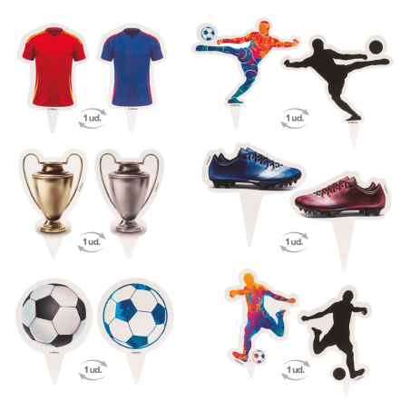 football birthday cupcake toppers