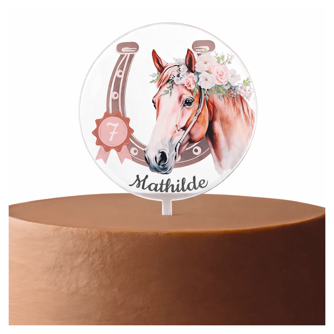 Customizable horse riding cake topper