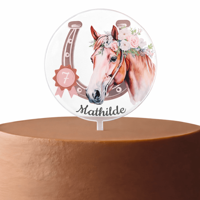 Customizable horse riding cake topper