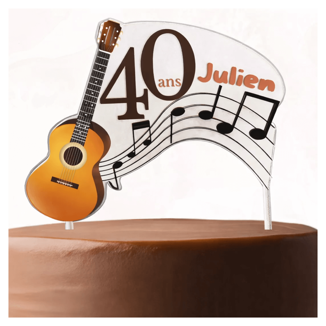 Customizable guitar cake topper for cake design