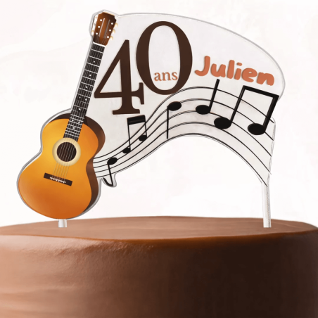 Customizable guitar cake topper for cake design