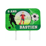 Cake topper football photo & text