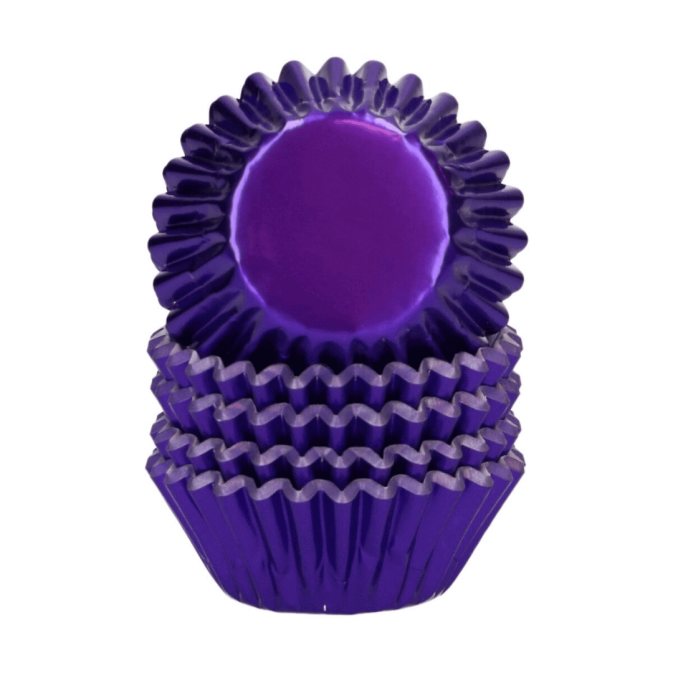 Mini caissettes à cupcakes violet metallisé x160