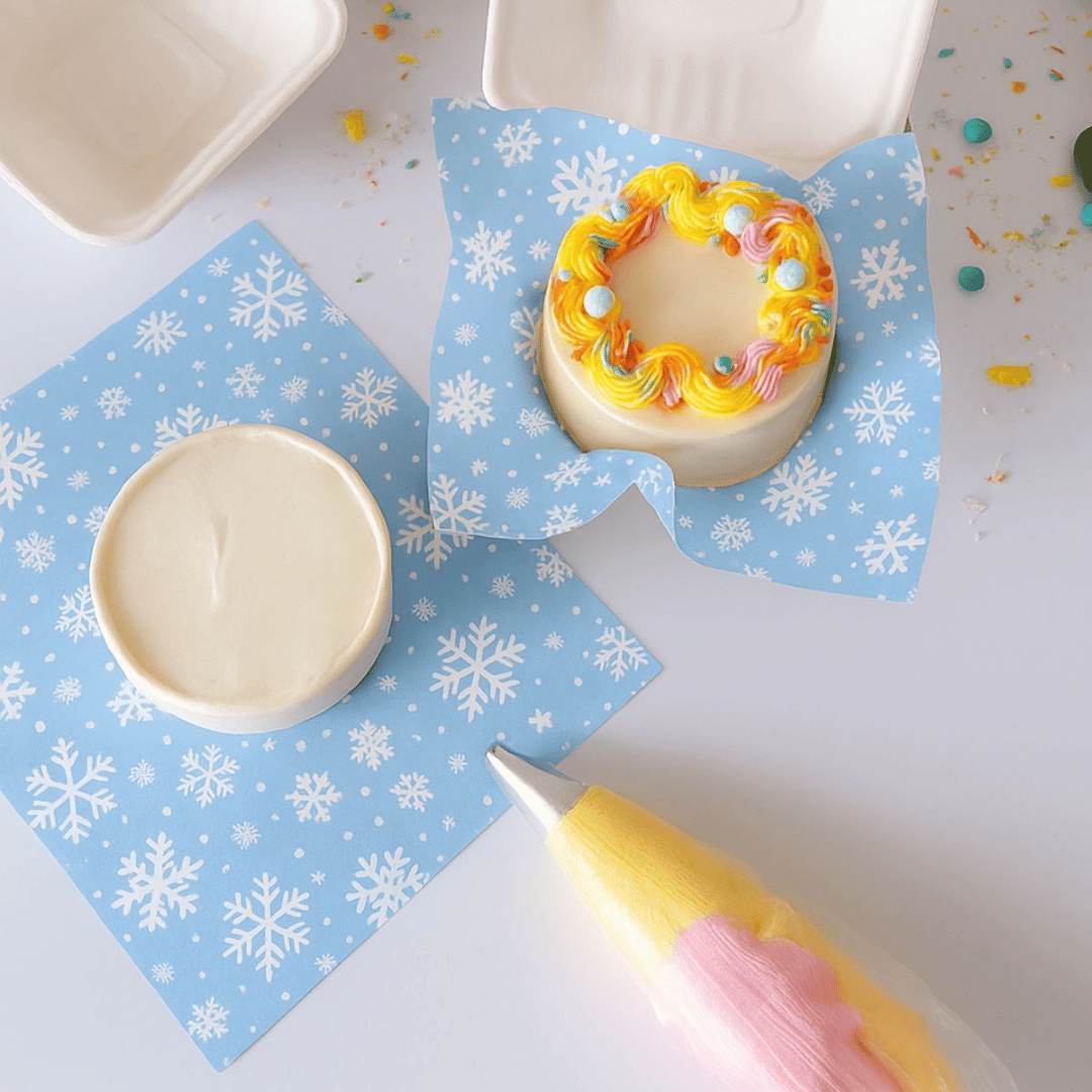 Snowflake Bento Cake Sheets - Pack of 50