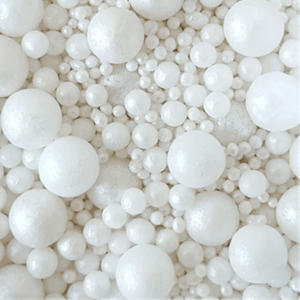 Azucren white sugar pearls for cake decoration