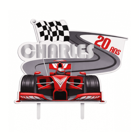 Customizable Formula 1 cake topper