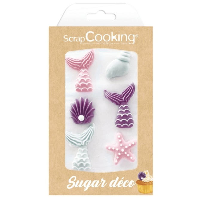 Mermaid sugar decorations x6