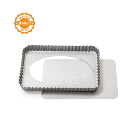 rectangular steel pie tin with removable base
