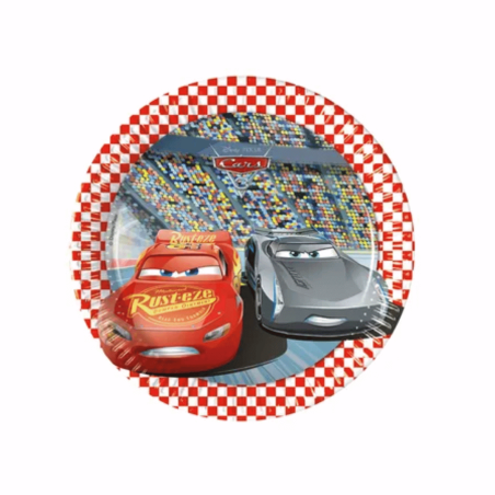 8 assiettes cars 19.5 cm