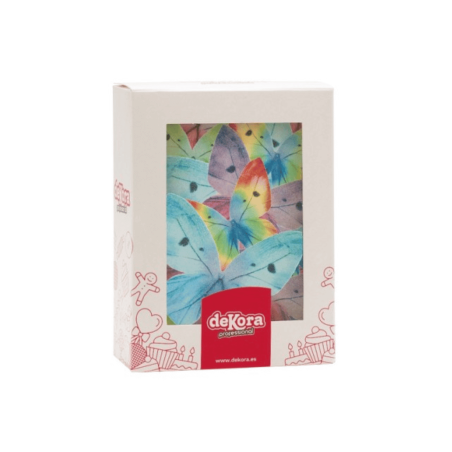 87 Multicolor Butterfly Wafer Decorations
