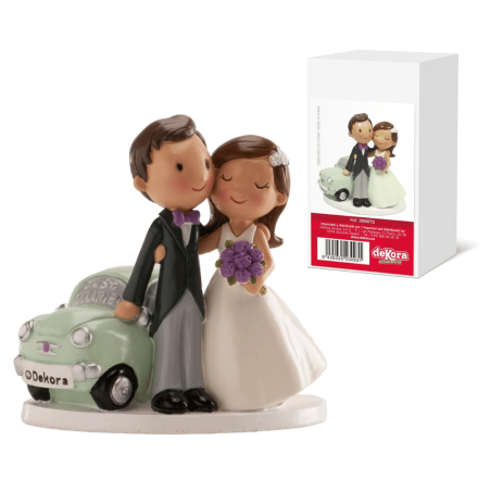Wedding cake topper car "Just Married" 12cm Dekora