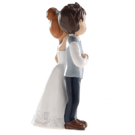 wedding cake figurine with rose, profile view