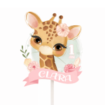 Customizable giraffe cake topper