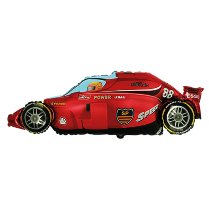 helium balloon, red Formula 1 race car