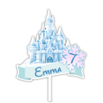 Customizable ice castle winter cake topper
