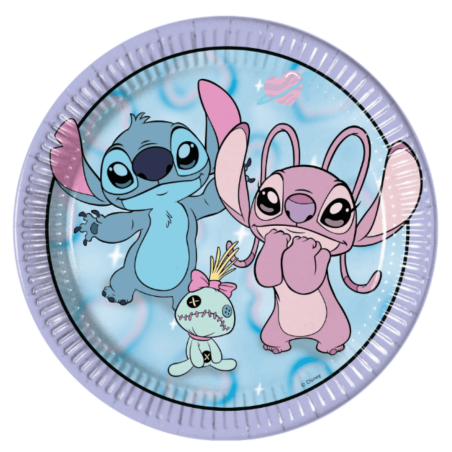 Stitch and Angel birthday paper plates