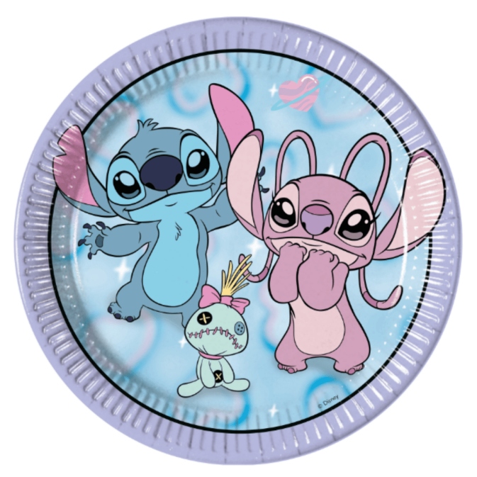 Stitch and Angel birthday paper plates