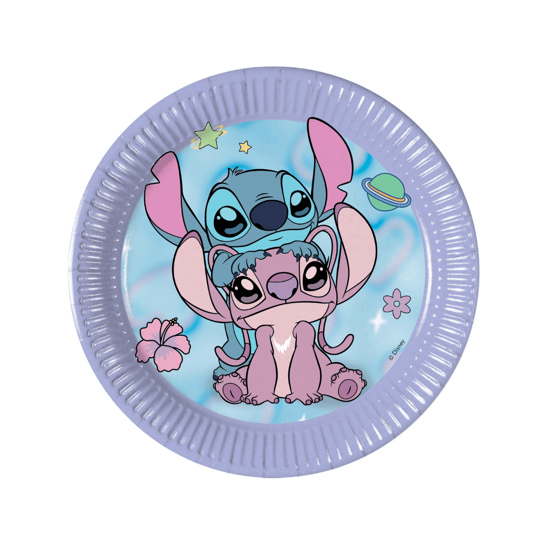 8 Stitch and Angel cardboard dessert plates