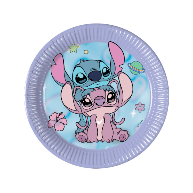 8 Stitch and Angel cardboard dessert plates