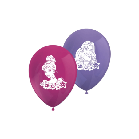 8 fuchsia and mauve Disney princess latex balloons