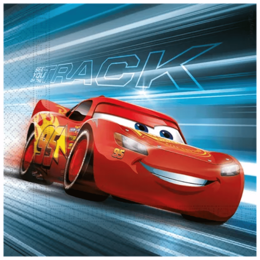 20 Cars paper napkins with Lightning McQueen